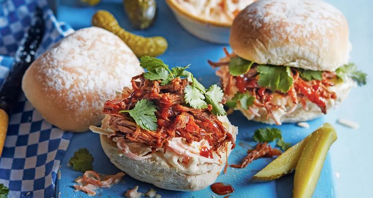 Weekend cooking pulled beef sandwich
