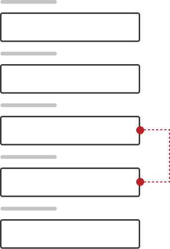 Diagram showing a form in 2 columns with an arrow showing how a user will scan it top to bottom, the back to the top of the second column