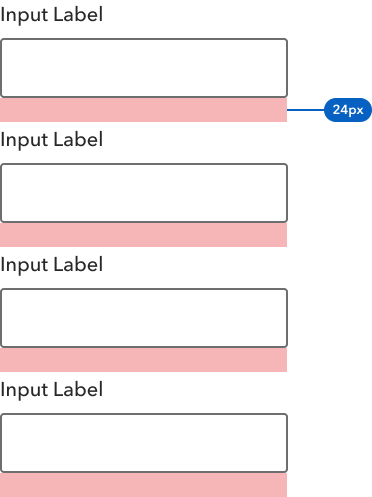 Diagram showing 24px form spacing