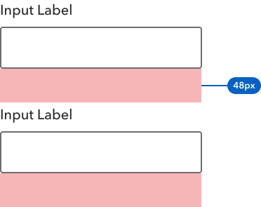 Diagram showing 48px form spacing