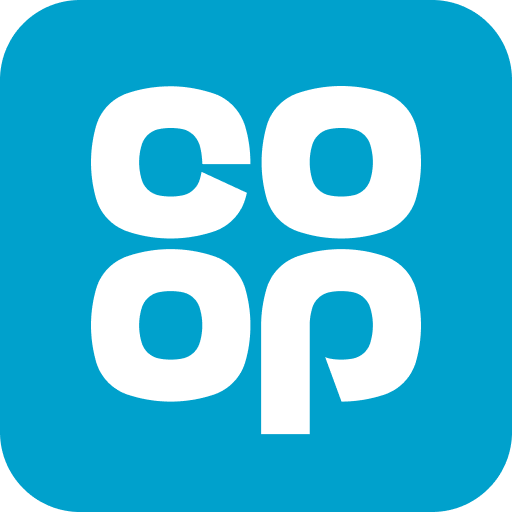 The Co-op app icon. A white Co-op logo on the Co-op blue background