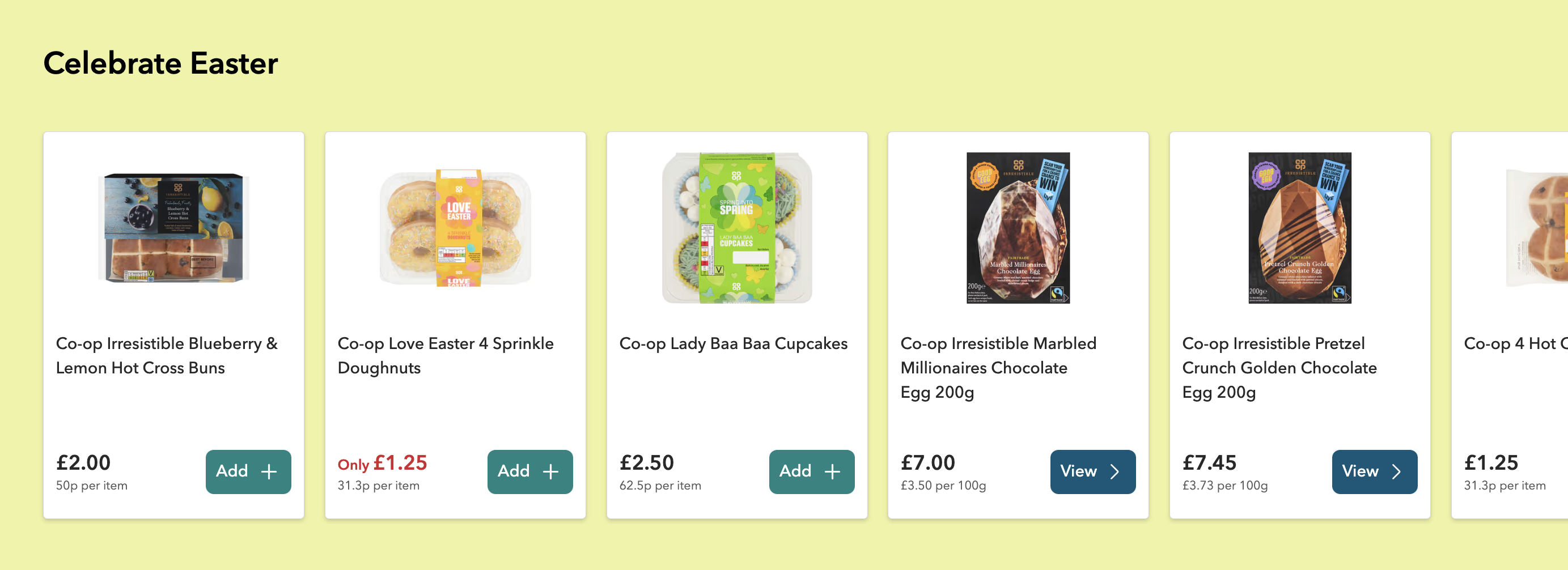 Light green applied behind product cards.