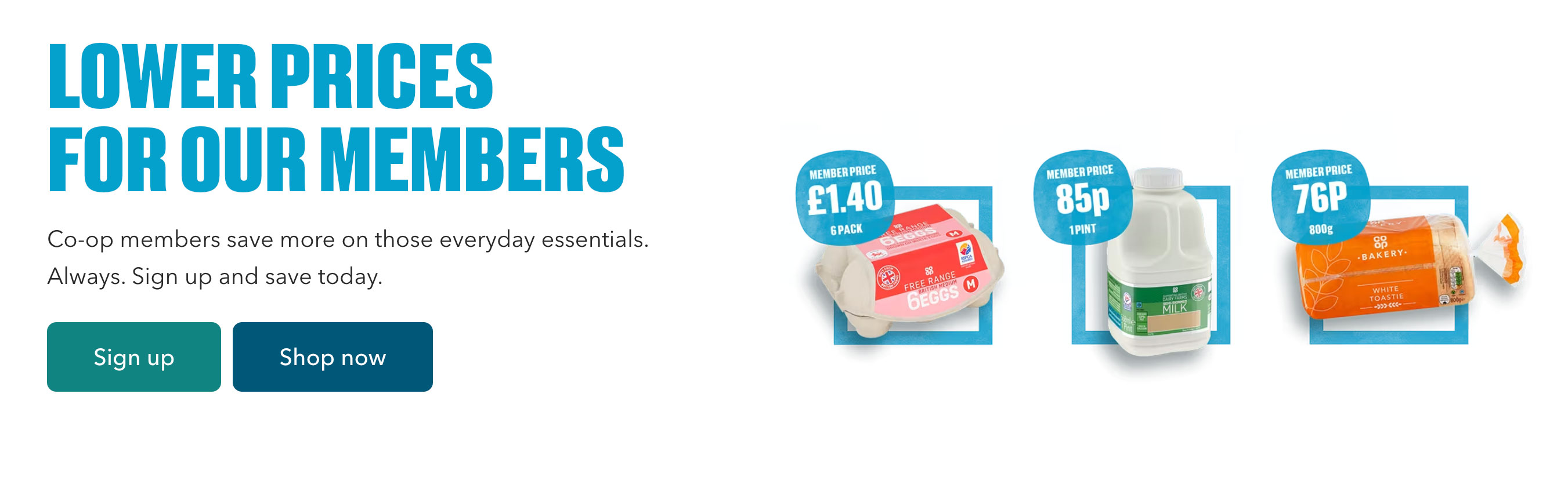 The Co-op Headline font used in a hero banner